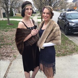 Vintage dark brown fur stole